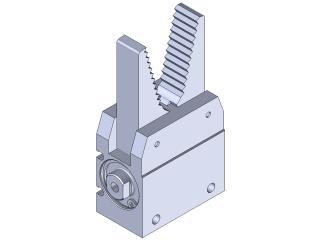 Self centering sprue gripper with spring