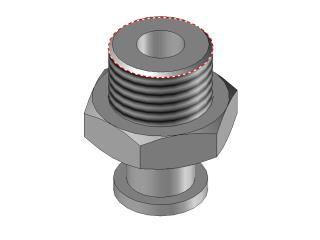 Nipplo in alluminio grande con guarnizione per ventose G1/4