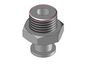 Nipplo in alluminio grande con guarnizione per ventose G1/4