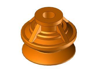 1,5 bellows type LSR Silicone suction cups Ø35