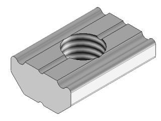 Nutenstein für Profile M6 mit 1 Gewinde