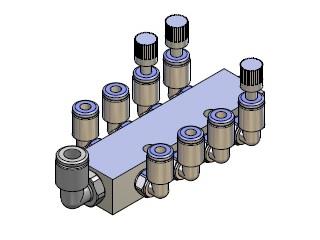 Kit distribudor de aire 9 IN-OUT 8X4 1X6