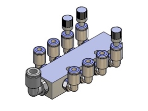 Kit Verteilerblock 9 IN-OUT 8X4 1X6