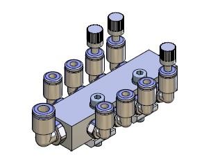 Kit Verteilerblock 9 IN-OUT 8X4 1X6 X