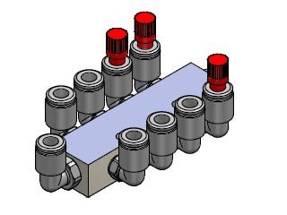 Kit distribudor de aire 9 IN-OUT 8X6 1X6