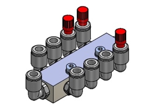 Kit Verteilerblock 9 IN-OUT 8X6 1X6 5