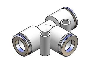 Raccordo a T 6-6-6 serie CM plastico